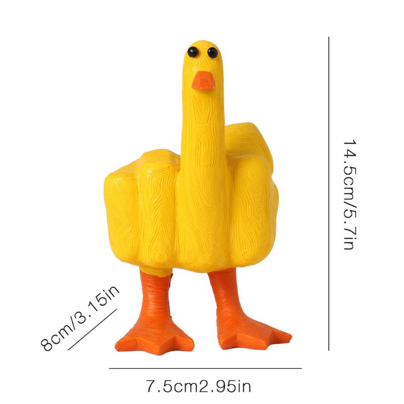 Birthday,Personalized,Friendship Gifts,Middle Finger Duck Desktop Mini Ornament - Creative Resin Crafts